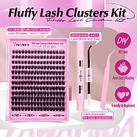 Fluffy Lashes Clusters Kit Wispy Individual Lashes 100D Volume Cluster Eyelash Extensions Kit 1016Mm D Curl Lash Extension Kit