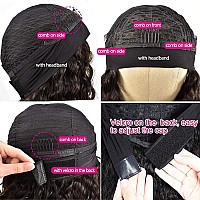 Afeier Headband Wig Human Hair Water Wave Headband Wigs For Black Women Glueless Wet And Wavy Headband Wigs Human Hair 10A Easy