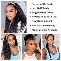 Afeier Headband Wig Human Hair Water Wave Headband Wigs For Black Women Glueless Wet And Wavy Headband Wigs Human Hair 10A Easy