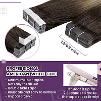 Laavoo Ombre Tape In Hair Extensions Human Hair 40Pcs 100G Hair Extensions Real Human Hair Tape In Balayage Brown To Light Brown