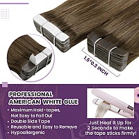 Laavoo Real Hair Extensions Tape In Human Hair Tape In Extensions Human Hair 40Pcs 100G Balayage Ash Brown To Blonde Mix With Pl