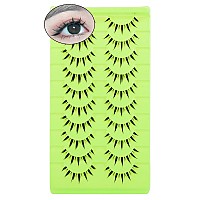 Outopen 10 Pairs Manga Lashes With Clear Band Japanese Anime Cosplay Eyelashes Asian False Eyelashes Natural Look Like Individua