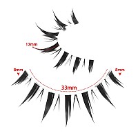 Outopen 10 Pairs Manga Lashes With Clear Band Japanese Anime Cosplay Eyelashes Asian False Eyelashes Natural Look Like Individua