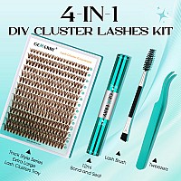 Lash Extension Kit 280Pcs Brown Lash Clusters Diy Eyelash Extension Kit Lash Clusters Kit With Lash Bond And Seal Lash Tweezers