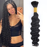 Odir 16 Inch Deep Wave Bulk Human Hair For Braiding No Weft 100 Unprocessed Brazilian Curly Braiding Human Hair Extensions Wet