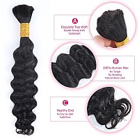 Odir 16 Inch Deep Wave Bulk Human Hair For Braiding No Weft 100 Unprocessed Brazilian Curly Braiding Human Hair Extensions Wet