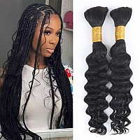 Odir 16 Inch Deep Wave Bulk Human Hair For Braiding No Weft 100 Unprocessed Brazilian Curly Braiding Human Hair Extensions Wet