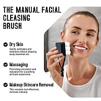 Beomeen Soft Bristles Manual Facial Cleansing Brush Face Scrubber Exfoliator Square Wooden Handle Face Dry Brush For Deep Pore