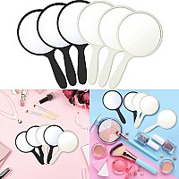 Jetec 50 Pcs Handheld Mirror With Handle 394 L X 217 W Small Portable Round Mirror Bulk For Kids Travel Makeup Classroom