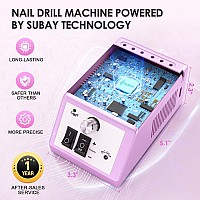 Subay 30000Rpm Professional Nail Drill Machine For Acrylic Nails Gel Nail Nail Art Polisher Sets With 6 Bits Easy Buildin Bit