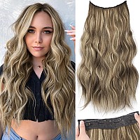 Kookastyle Invisible Wire Hair Extensions With Transparent Headband Adjustable Size 4 Secure Clips Long Wavy Secret Wire Hairpie