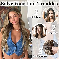 Kookastyle Invisible Wire Hair Extensions With Transparent Headband Adjustable Size 4 Secure Clips Long Wavy Secret Wire Hairpie