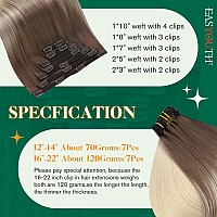 Easyouth Clip In Hair Extensions Real Human Hair Ombre Clip In Extensions Brown Ombre Platinum Blonde Human Hair Extensions Clip