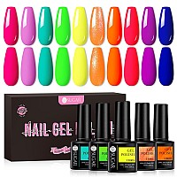 Ur Sugar Neon Gel Nail Polish Set 10 Colors Hot Pink Orange Yellow Green Blue Red Purple Neon Pastel Color Spring Summer Nail P