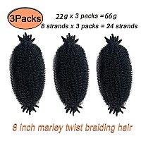 3 Packs Marley Twist Braiding Hair Springy Afro Twist Hair Preseparated Kinky Twist Crochet Hair Braids For Distressed Soft Lo