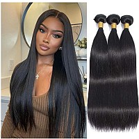 Feibin Straight Human Hair Bundles 26 26 26 Inch Trippy Hair Bundles Human Hair 100 Brazilian Unprocessed Raw Hair Bundles Weft