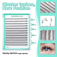 Bodermincer Blackcolored Cluster Lashes 240Pcs 20D40D Diy Eyelash Extension D Curl Long Individual Lashes Mixed Tray Faux Mink