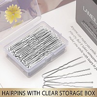 Kanprincess 100Pcs 24Inch U Shaped Hair Pinsbrown Bobby Pins For All Hair Typeshair Pins For Womenpainfree U Pins For Buns