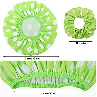 2 Packs Large Shower Caps For Women Reusable Waterproof Shower Cap Bath Caps With Hair Scrunchies For Long Thick Hair Cyanyel