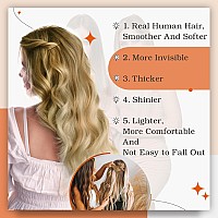 Full Shine Tape In Hair Extensions 18 Inch Long Straight Hair Extensions Color Brown And Blonde Tape Ins Human Hair Extensions 5