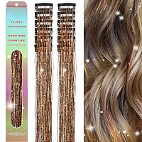 Missuhui 12Pcs Hair Tinsel Clip In 236Inch Clip In Hair Tinsel Glitter Tinsel Hair Extensions Heat Resistant Tinsel Hair Kit Cl