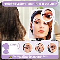 20X Travel Magnifying Mirror With Lights Small Led Magnifying Mirror Rechargeable 20X Travel Magnified Mirror 4 Pocket Makeu