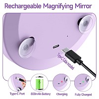 30X Travel Magnifying Mirror With Lights Small Led Magnifying Mirror Rechargeable 30X Travel Magnified Mirror 4 Pocket Makeu