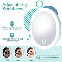 20X Travel Magnifying Mirror With Lights Small Led Magnifying Mirror Rechargeable 20X Travel Magnified Mirror 4 Pocket Makeu