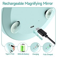 20X Travel Magnifying Mirror With Lights Small Led Magnifying Mirror Rechargeable 20X Travel Magnified Mirror 4 Pocket Makeu