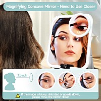 20X Travel Magnifying Mirror With Lights Small Led Magnifying Mirror Rechargeable 20X Travel Magnified Mirror 4 Pocket Makeu