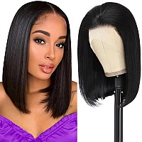 250 Density 14 Inch Bob Wig Human Hair Glueless 13X4 Bob Lace Front Wigs Human Hair Straight Bob Human Hair Wigs For Black Wome