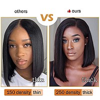 250 Density 14 Inch Bob Wig Human Hair Glueless 13X4 Bob Lace Front Wigs Human Hair Straight Bob Human Hair Wigs For Black Wome