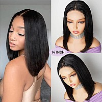 250 Density 14 Inch Bob Wig Human Hair Glueless 13X4 Bob Lace Front Wigs Human Hair Straight Bob Human Hair Wigs For Black Wome