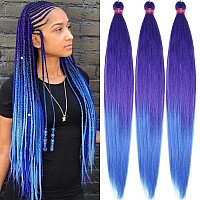 Ombre Pre Stretched Braiding Hair 283 Packs Silky Color Blend Braid Hair Extensions 100 Kanekalon Synthetic Crochet Hair B