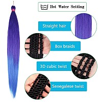 Ombre Pre Stretched Braiding Hair 283 Packs Silky Color Blend Braid Hair Extensions 100 Kanekalon Synthetic Crochet Hair B