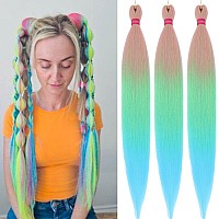 Ombre Pre Stretched Braiding Hair 283 Packs Silky Color Blend Braid Hair Extensions 100 Kanekalon Synthetic Crochet Hair B