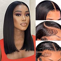 250 Density Straight Bob Lace Front Wigs Human Hair 16 Inch Bob Wig Human Hair Glueless 13X4 Hd Lace Front Wigs Human Hair For