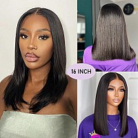 250 Density Straight Bob Lace Front Wigs Human Hair 16 Inch Bob Wig Human Hair Glueless 13X4 Hd Lace Front Wigs Human Hair For