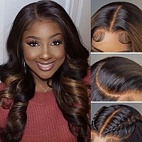 Beauty Forever Bye Bye Knots Wig 7X5 Glueless Lace Black To Chestnut Brown Ombre Loose Wave Wig With Bleached Knots Put On And G