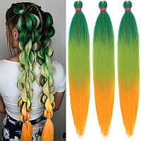 Ombre Pre Stretched Braiding Hair 283 Packs Silky Color Blend Braid Hair Extensions 100 Kanekalon Synthetic Crochet Hair B