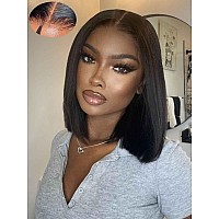 Beauty Forever 13X4 Preeverything Glueless Yaki Straight Pre Cut Lace Front Wigs Bob Wig Human Hairbye Bye Knots Short Bob Wig