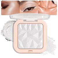 Evpct Pearl White Silver Face Highlighter Makeup Shimmer Glitter Diamond Sparkly Highlighters Makeup Palette Powder For Face Bod