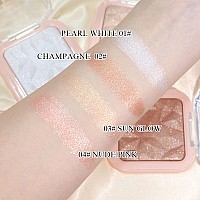 Evpct Pearl White Silver Face Highlighter Makeup Shimmer Glitter Diamond Sparkly Highlighters Makeup Palette Powder For Face Bod