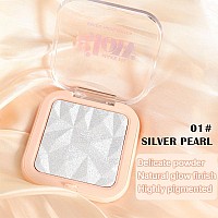 Evpct Pearl White Silver Face Highlighter Makeup Shimmer Glitter Diamond Sparkly Highlighters Makeup Palette Powder For Face Bod