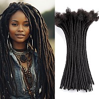 Teresa 12 Inch 02Cm Width Loc Extension Human Hair Natural Black 60 Strands Full Handmade Permanent Locs Extensions Can Be Dye