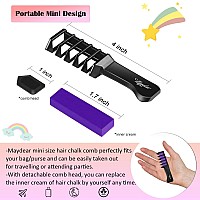 Maydear Purple Hair Chalk For Girls Washable Temporary Hair Color Dye For Kids Teens 6 Pcs Non Toxic Hair Chalk Comb For 4 5 6