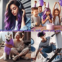 Maydear Purple Hair Chalk For Girls Washable Temporary Hair Color Dye For Kids Teens 6 Pcs Non Toxic Hair Chalk Comb For 4 5 6