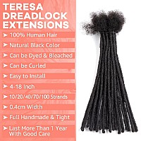 Teresa 12 Inch 04Cm Width Loc Extension Human Hair Natural Black 60 Strands Full Handmade Permanent Locs Extensions Can Be Dye