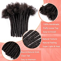 Teresa 12 Inch 04Cm Width Loc Extension Human Hair Natural Black 60 Strands Full Handmade Permanent Locs Extensions Can Be Dye