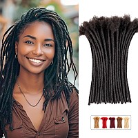 Teresa 8 Inch 06Cm Width Loc Extension Human Hair Natural Black 30 Strands Full Handmade Permanent Locs Extensions Can Be Dyed